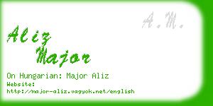 aliz major business card